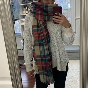 Plaid blanket scarf